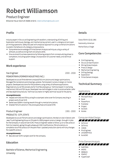 Professional resume template Berlin