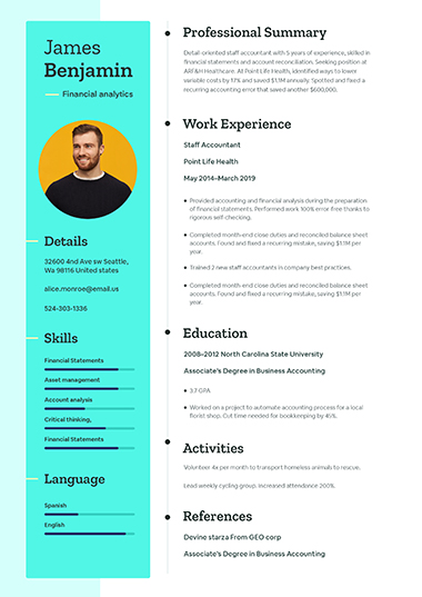 Professional resume template Dublin
