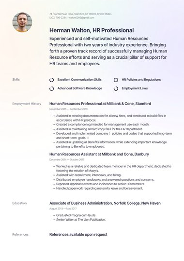 Professional resume template Moscow