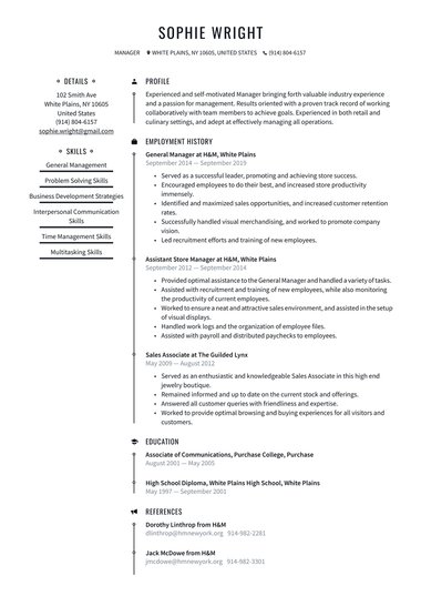 Professional resume template New York